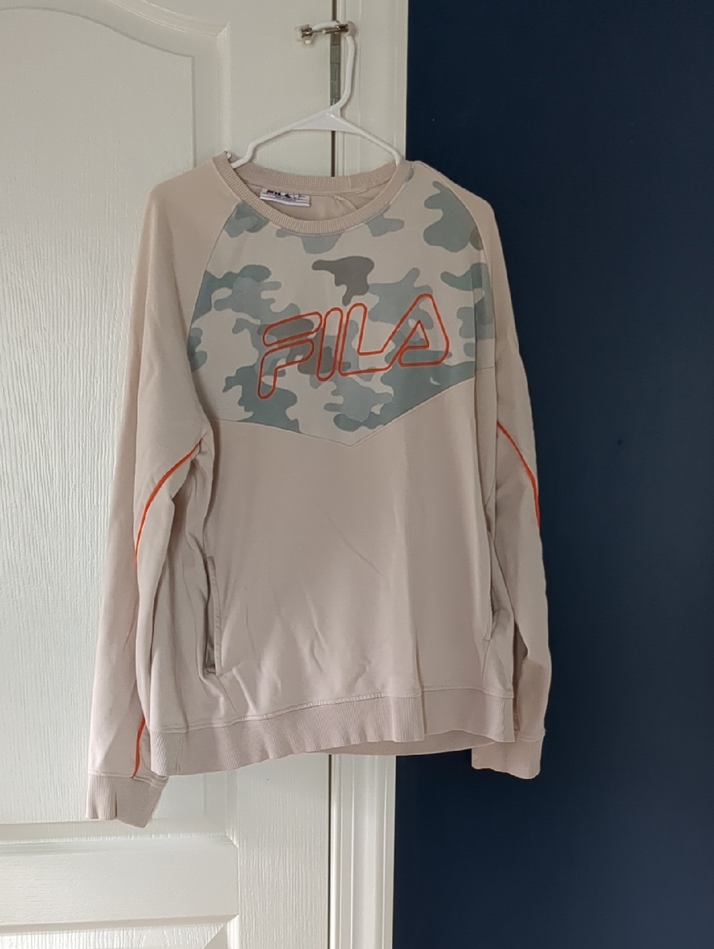 Fila Men's Camouflage French Terry Crew Pullover Sweatshirt